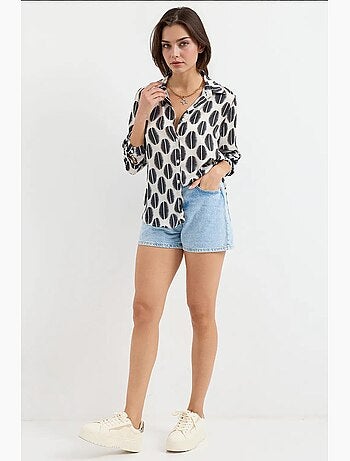 Chemise en satin tissé à boutons bdart