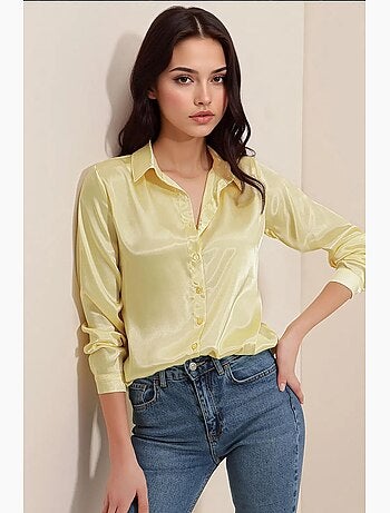 Chemise en satin tissé à boutons bdart