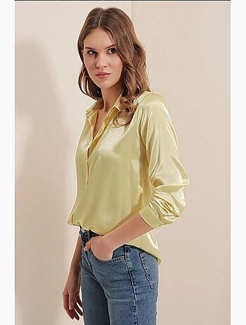 Chemise en satin tissé à boutons bdart