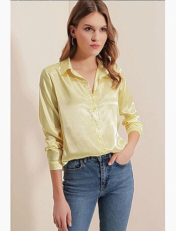 Chemise en satin tissé à boutons bdart