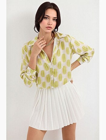Chemise en satin tissé à boutons bdart