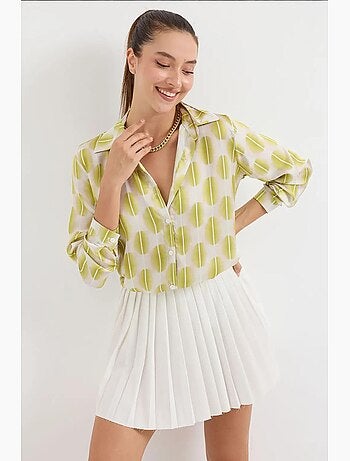 Chemise en satin tissé à boutons bdart