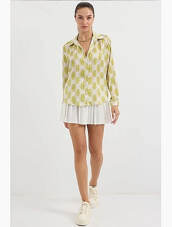 Chemise en satin tissé à boutons bdart