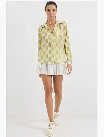 Chemise en satin tissé à boutons bdart