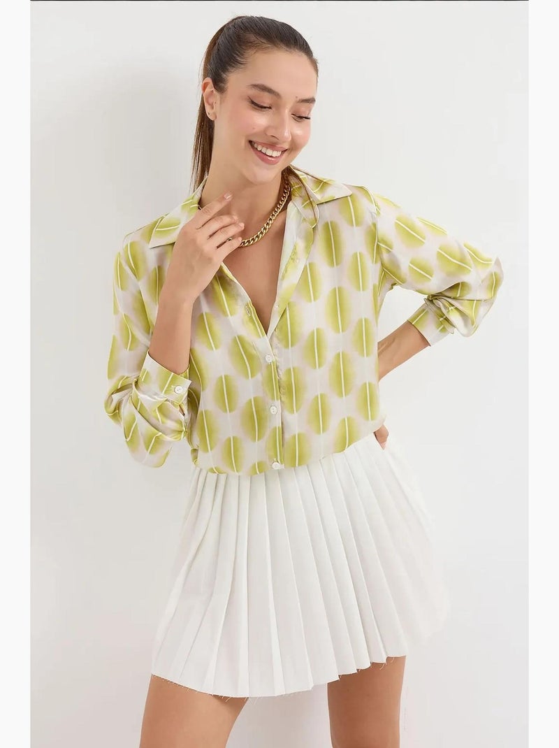 Chemise en satin tissé à boutons bdart Jaune - Kiabi