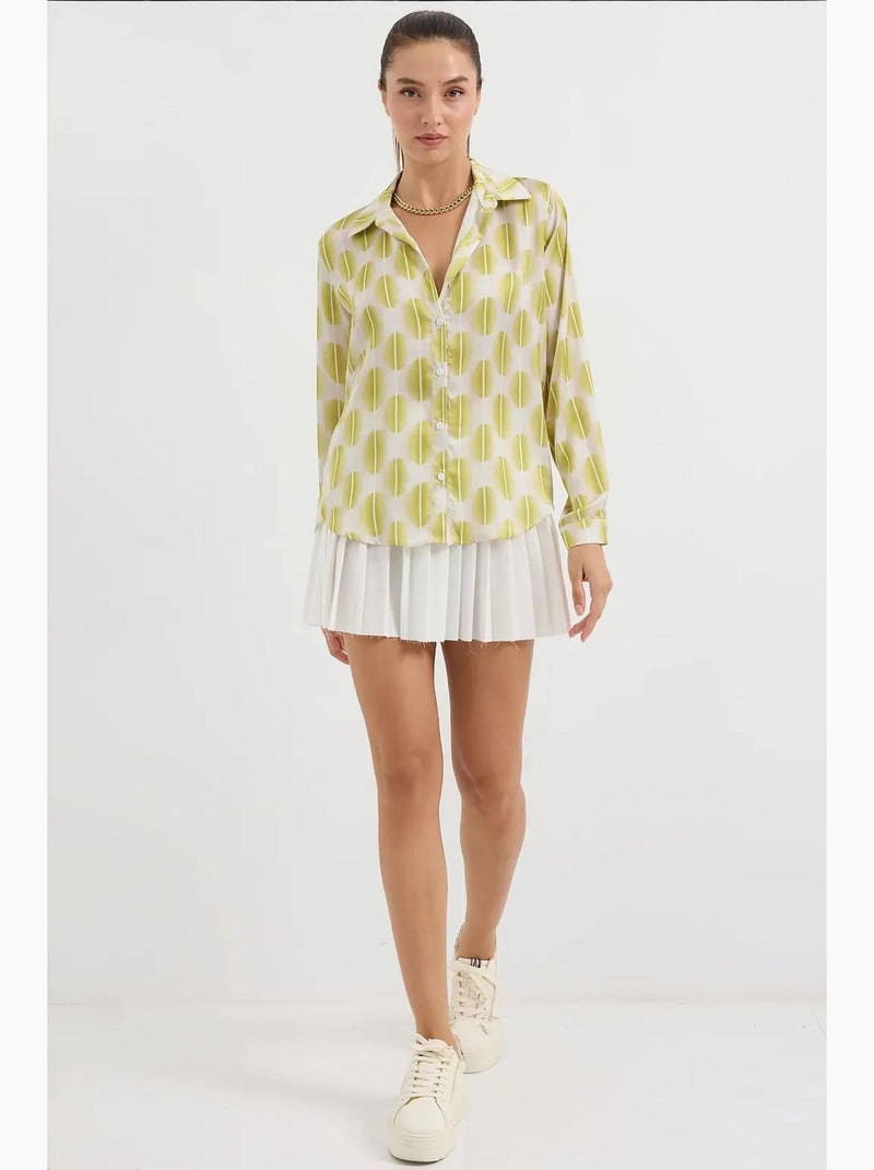 Chemise en satin tissé à boutons bdart Jaune - Kiabi