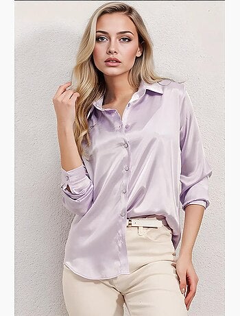 Chemise en satin tissé à boutons bdart