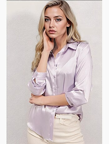 Chemise en satin tissé à boutons bdart