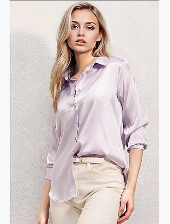 Chemise en satin tissé à boutons bdart