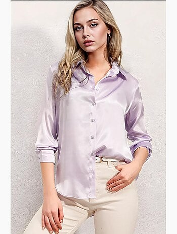 Chemise en satin tissé à boutons bdart