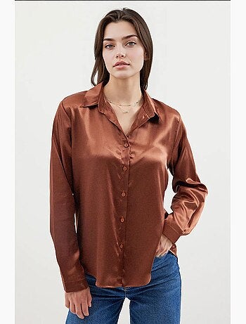 Chemise en satin tissé à boutons bdart