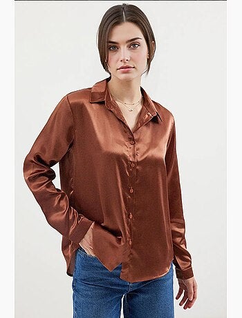 Chemise en satin tissé à boutons bdart