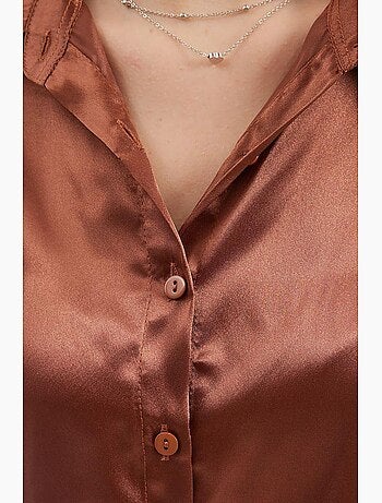 Chemise en satin tissé à boutons bdart