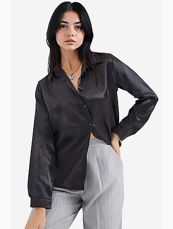 Chemise en satin tissé à boutons bdart