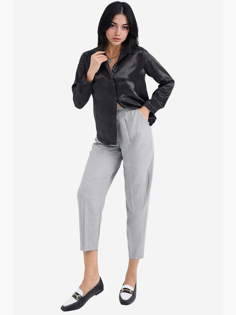 Chemise en satin tissé à boutons bdart Noir - Kiabi