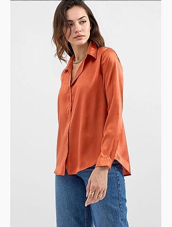 Chemise en satin tissé à boutons bdart