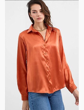 Chemise en satin tissé à boutons bdart