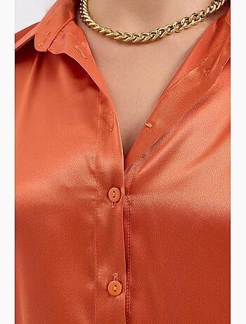 Chemise en satin tissé à boutons bdart