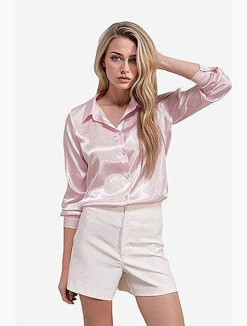 Chemise en satin tissé à boutons bdart