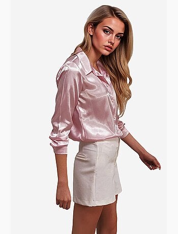 Chemise en satin tissé à boutons bdart