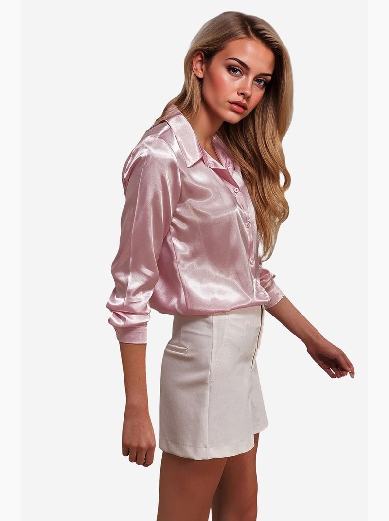 Chemise en satin tissé à boutons bdart Rose clair - Kiabi