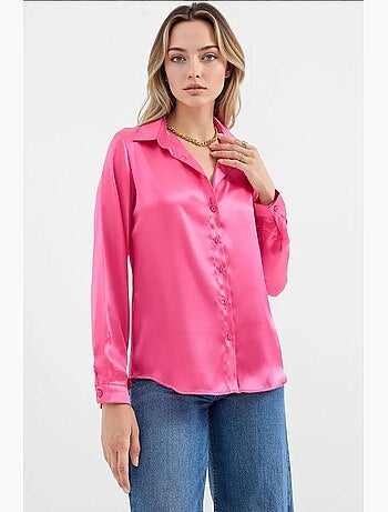 Chemise en satin tissé à boutons bdart