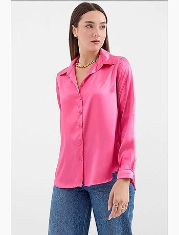Chemise en satin tissé à boutons bdart