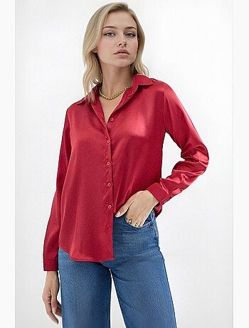 Chemise en satin tissé à boutons bdart