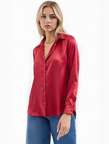 Chemise en satin tissé à boutons bdart