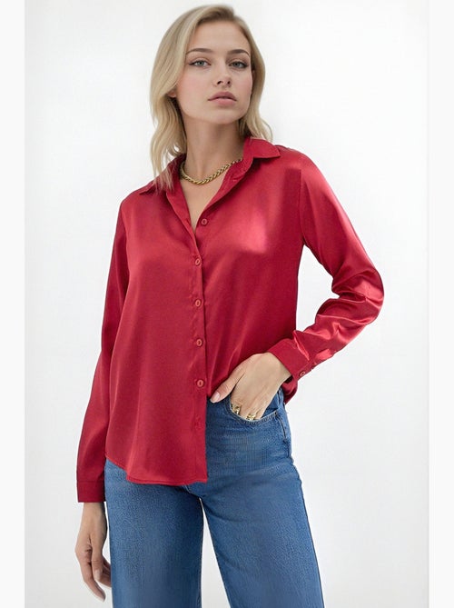 Chemise en satin tissé à boutons bdart - Kiabi Chemise en satin tissé à boutons bdart - Kiabi