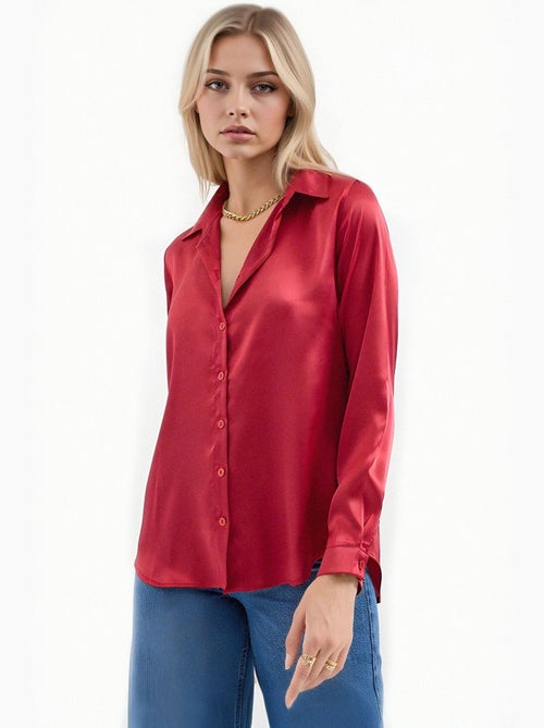 Chemise en satin tissé à boutons bdart - Kiabi Chemise en satin tissé à boutons bdart - Kiabi