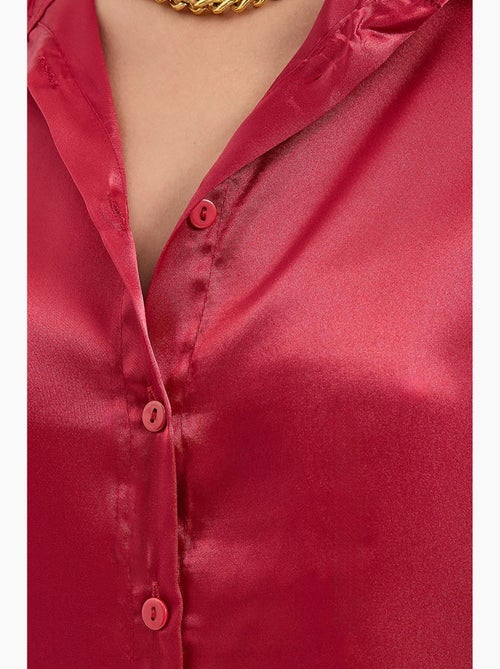 Chemise en satin tissé à boutons bdart - Kiabi Chemise en satin tissé à boutons bdart - Kiabi