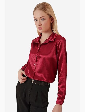 Chemise en satin tissé à boutons bdart