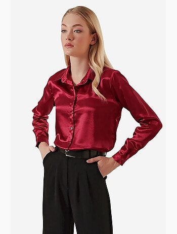 Chemise en satin tissé à boutons bdart