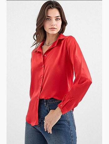 Chemise en satin tissé à boutons bdart