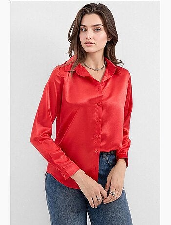 Chemise en satin tissé à boutons bdart