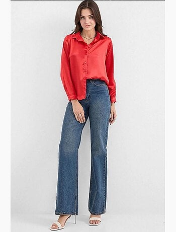 Chemise en satin tissé à boutons bdart