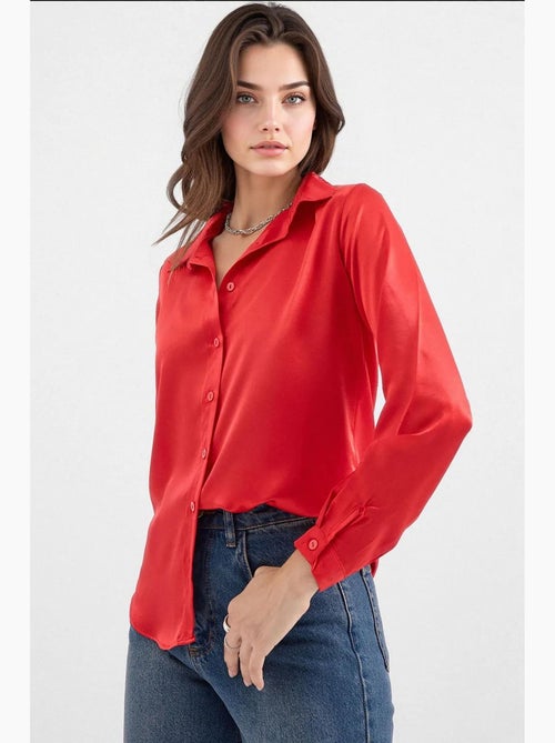 Chemise en satin tissé à boutons bdart - Kiabi Chemise en satin tissé à boutons bdart - Kiabi