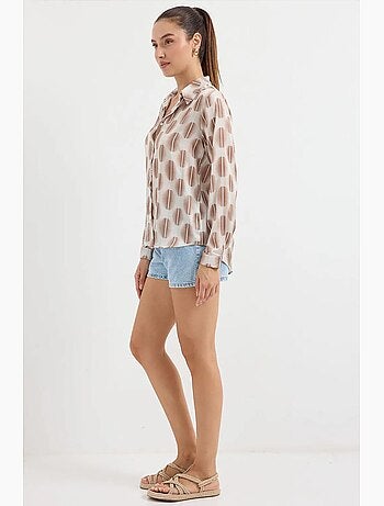 Chemise en satin tissé à boutons bdart