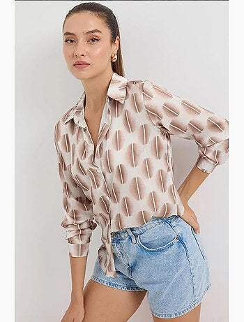 Chemise en satin tissé à boutons bdart