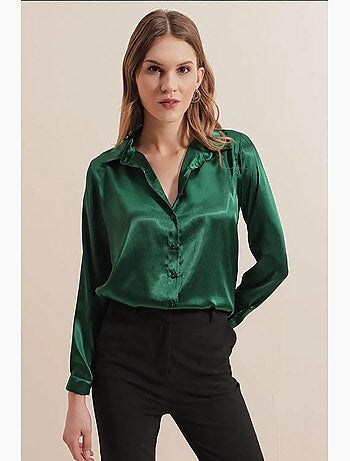 Chemise en satin tissé à boutons bdart