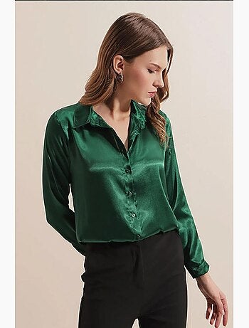 Chemise en satin tissé à boutons bdart