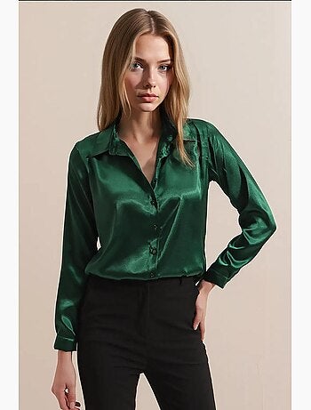 Chemise en satin tissé à boutons bdart
