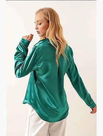 Chemise en satin tissé à boutons bdart