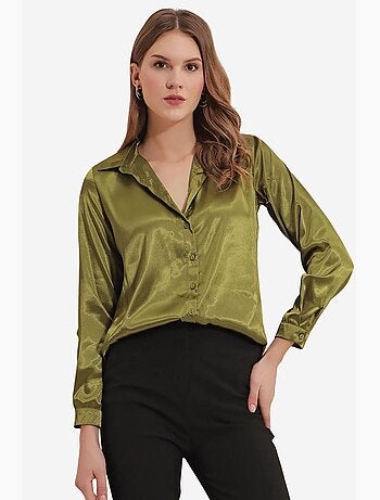 Chemise en satin tissé à boutons bdart