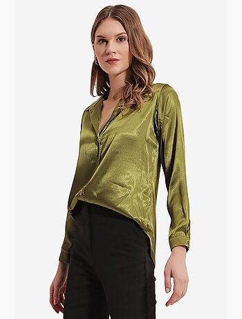 Chemise en satin tissé à boutons bdart