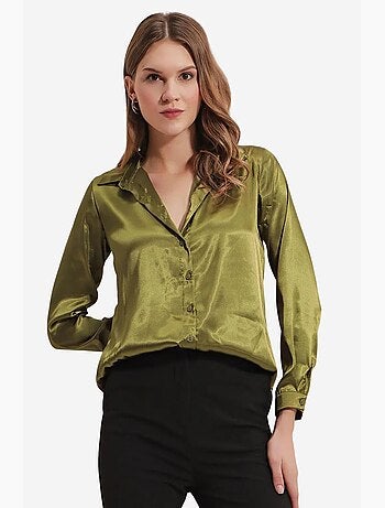 Chemise en satin tissé à boutons bdart