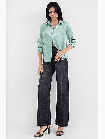 Chemise en satin tissé à boutons bdart