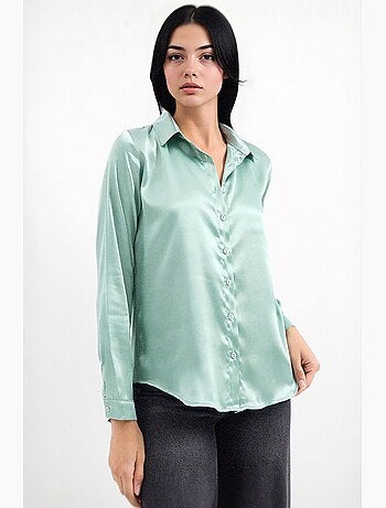 Chemise en satin tissé à boutons bdart