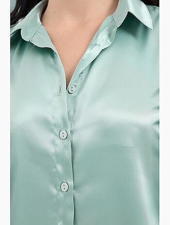 Chemise en satin tissé à boutons bdart